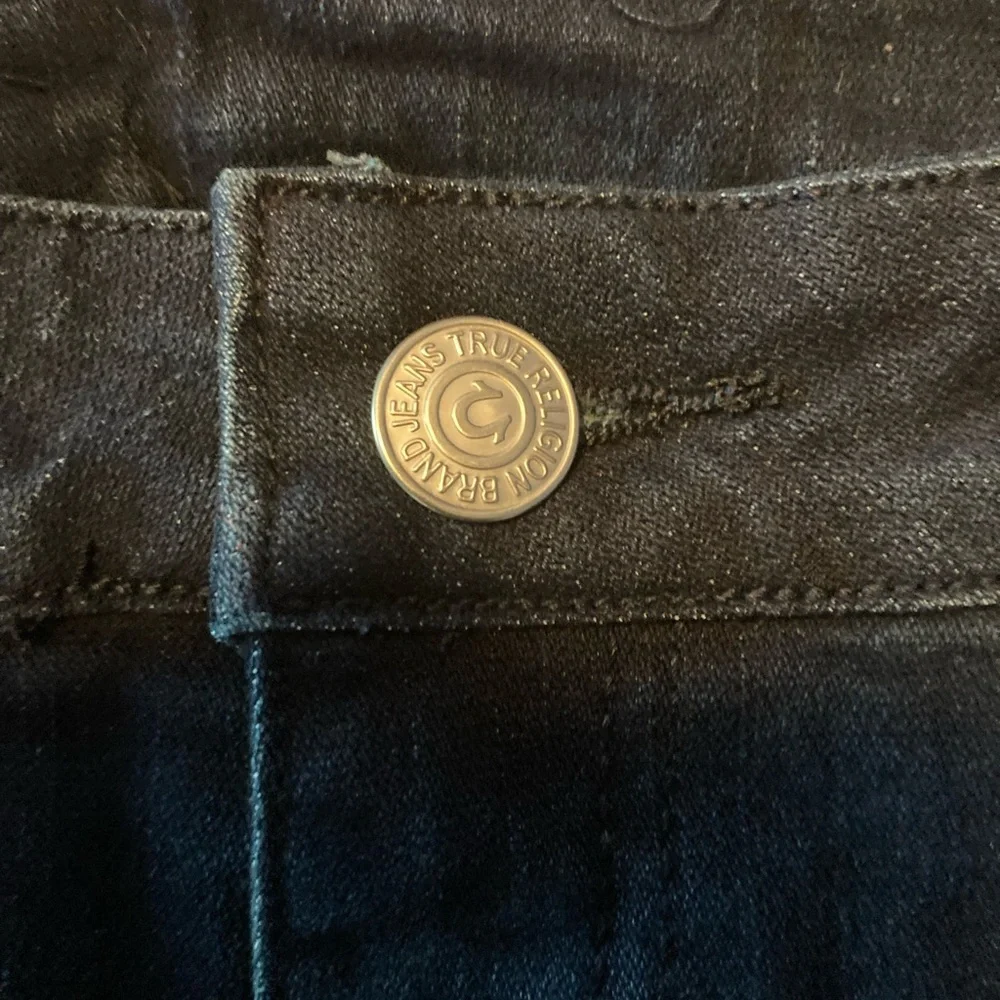 True Religion NWT SZ 27 blue denim micro mini skirt